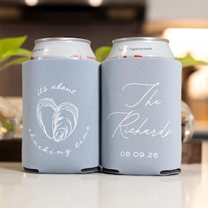 Oyster Roast Party Favors: Its About Shucking Time Wedding Can Coolers image 1