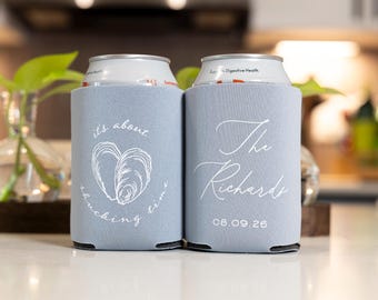 Oyster Roast Party Favors: Its About Shucking Time Wedding Can Coolers