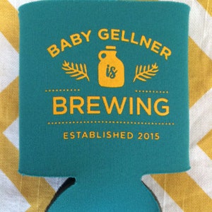 Baby is Brewing can coolers, Baby Shower brewery favors, baby and beer can coolies, Baby Shower can cooler, baby is brewing favors, K0142 image 6