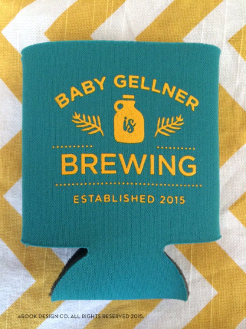 Baby is Brewing can coolers, Baby Shower brewery favors, baby and beer can coolies, Baby Shower can cooler, baby is brewing favors, K0142 image 6