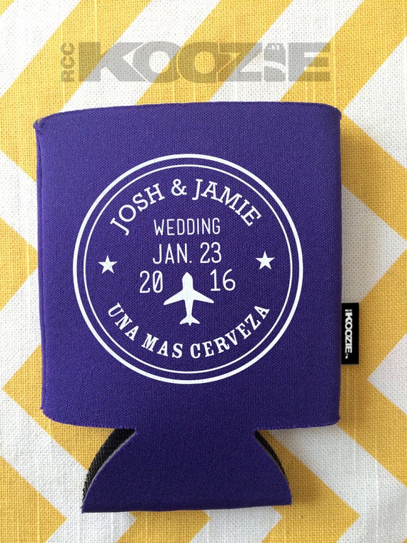 Destination Wedding Koozie Passport Stamp Koozie Mexico Etsy