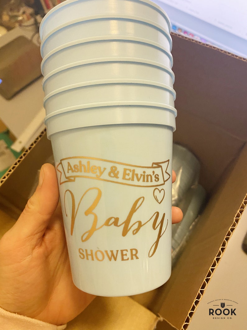 We Can Bearly Wait baby shower cup, custom baby shower cups, plastic party cups, baby shower bear theme, bearly wait for baby, baby shower image 6