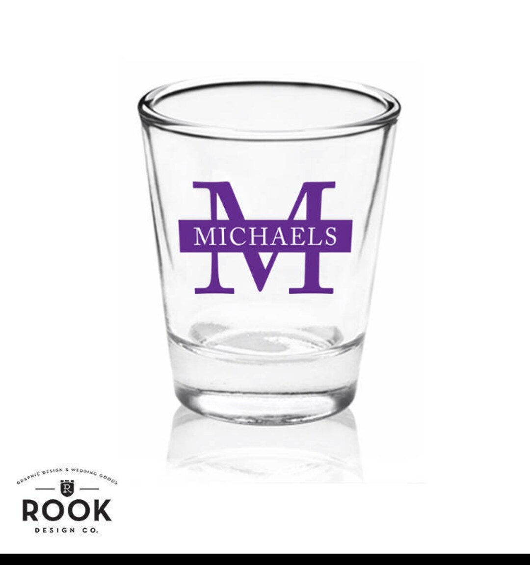 Last Name Initial Shot Glass Monogram Shot Glass Wedding Etsy