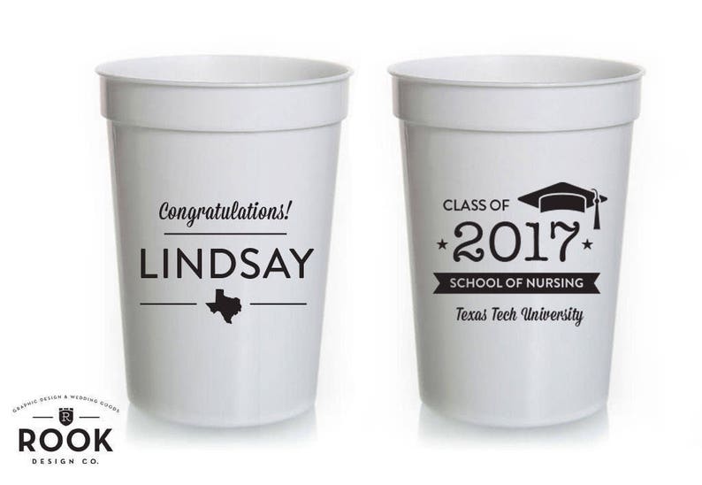 25 qty Congrats Graduation plastic cups Grad party stadium cups graduation party cups congratulation cups confetti plastic party cups