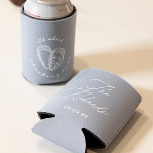 Oyster Roast Party Favors: Its About Shucking Time Wedding Can Coolers image 7