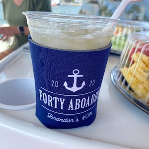 Sailing trip memento, forty aboardy can coolers, boat birthday party, drop it like its yacht, boat trip gift, boat trip can cooler K0161 image 4