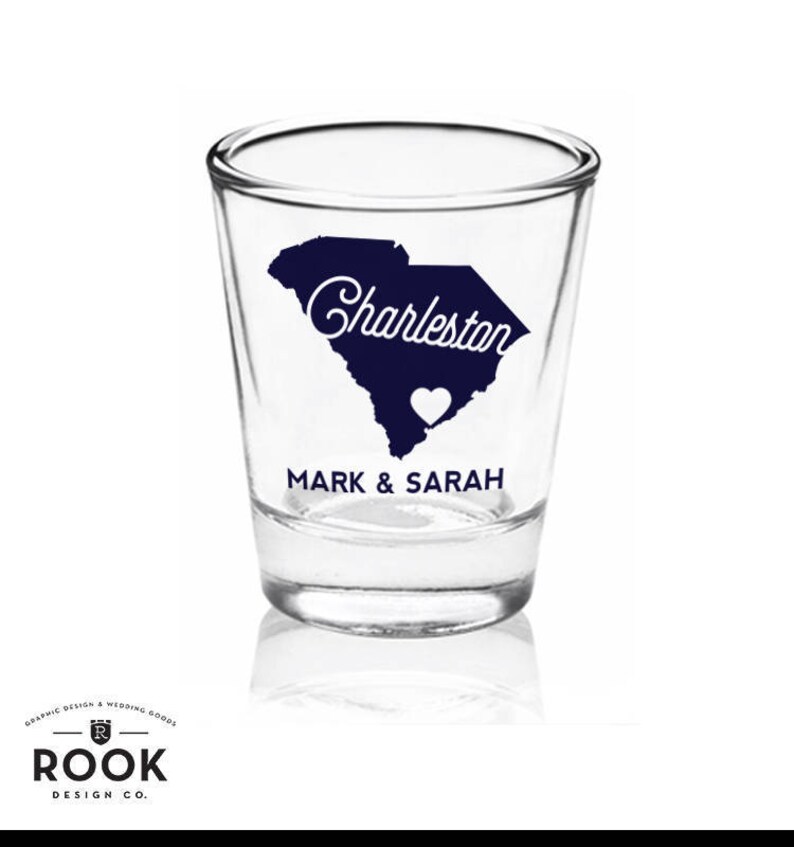 State outline shot glass custom shot wedding favor shot glass-36 glasses Charleston shot glass custom shot glass wedding shot glass