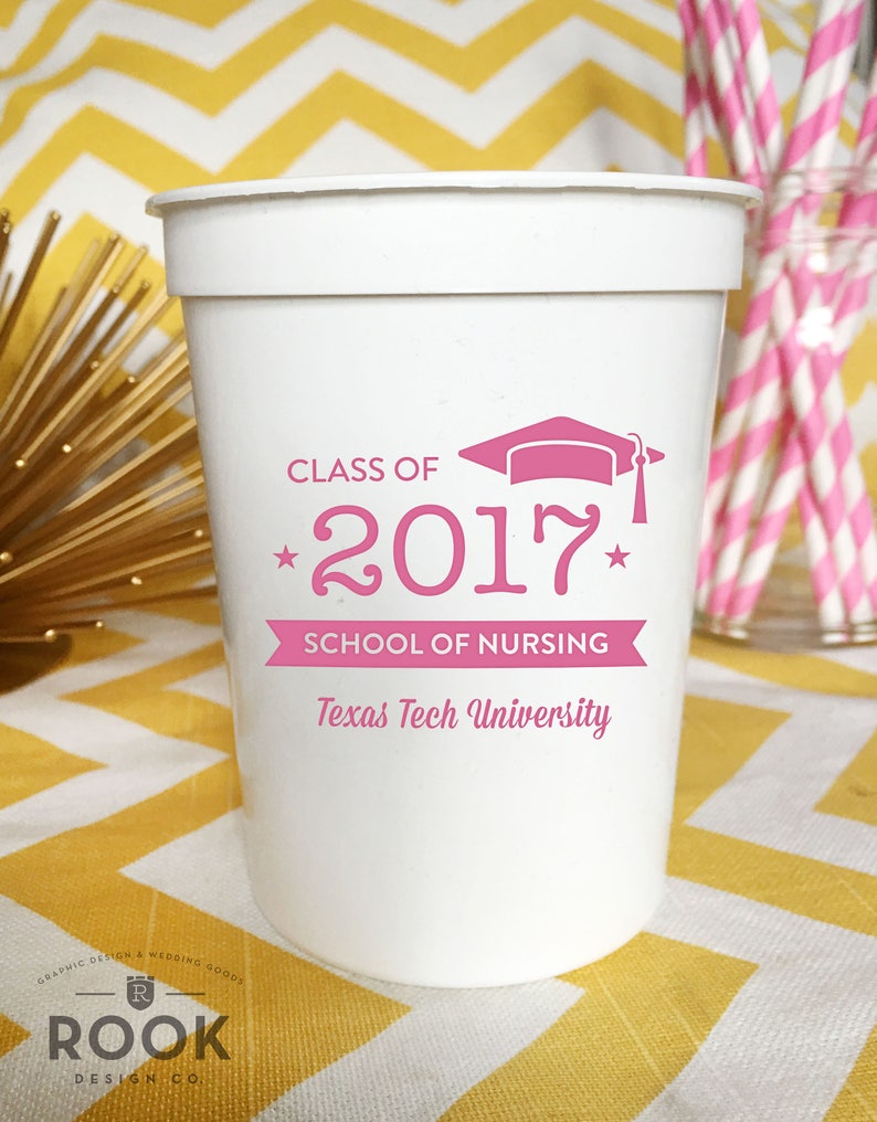 25 qty Congrats Graduation plastic cups Grad party stadium cups graduation party cups congratulation cups confetti plastic party cups