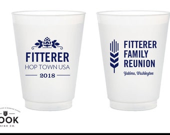 Hopps beer theme reunion cups, reunion drink cups, reunion party favor, reunion cup, personalized party cup, shatterproof