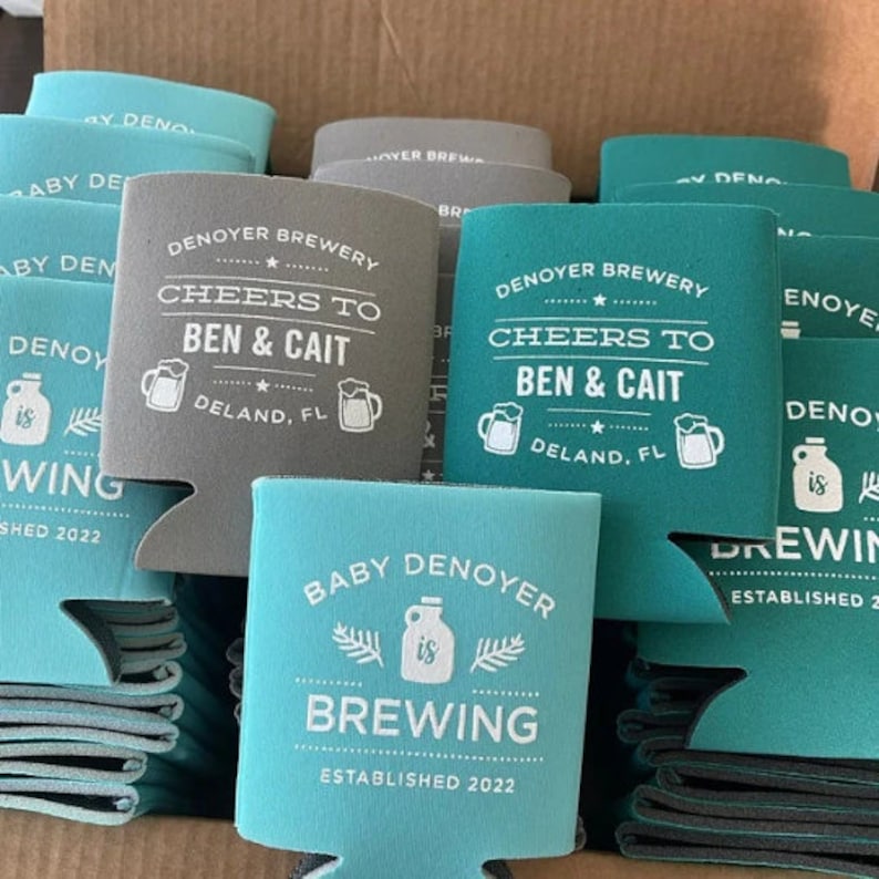 Baby is Brewing can coolers, Baby Shower brewery favors, baby and beer can coolies, Baby Shower can cooler, baby is brewing favors, K0142 Bild 3