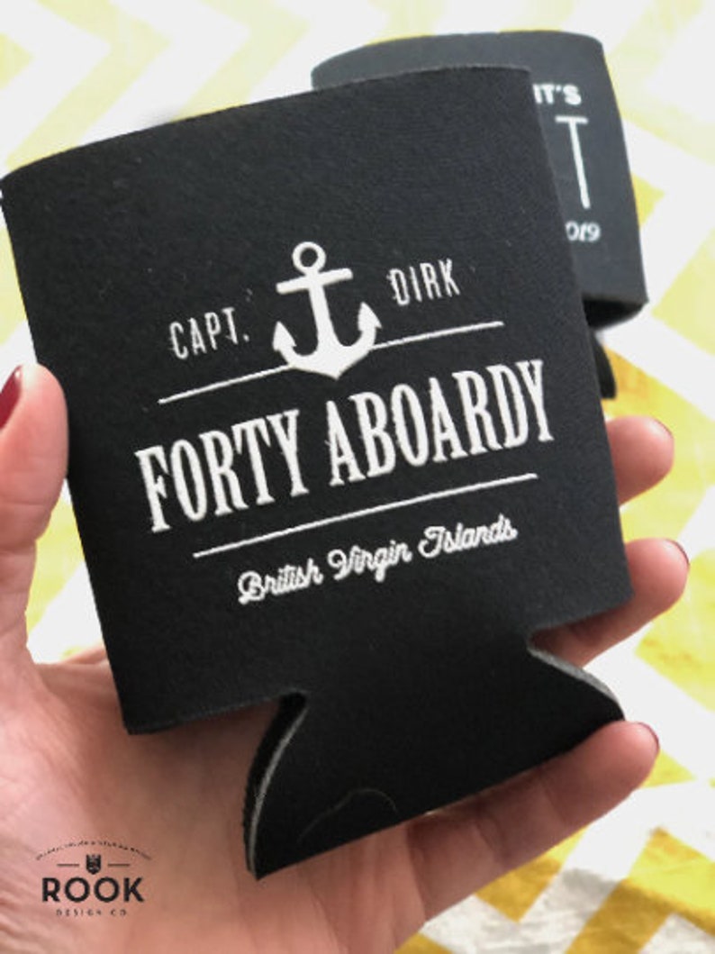 Sailing trip memento, forty aboardy can coolers, boat birthday party, drop it like its yacht, boat trip gift, boat trip can cooler K0161 image 6