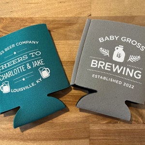 Baby is Brewing can coolers, Baby Shower brewery favors, baby and beer can coolies, Baby Shower can cooler, baby is brewing favors, K0142 image 8