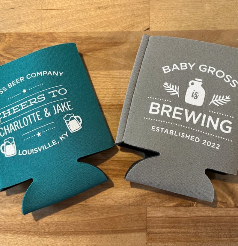 Baby is Brewing can coolers, Baby Shower brewery favors, baby and beer can coolies, Baby Shower can cooler, baby is brewing favors, K0142 image 8