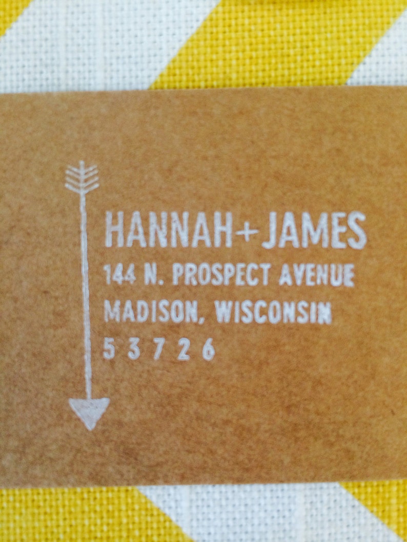 Address Stamp with Arrow, Bohemian address stamp, hipster address stamp, modern custom address stamp, 2x2 stamp image 4