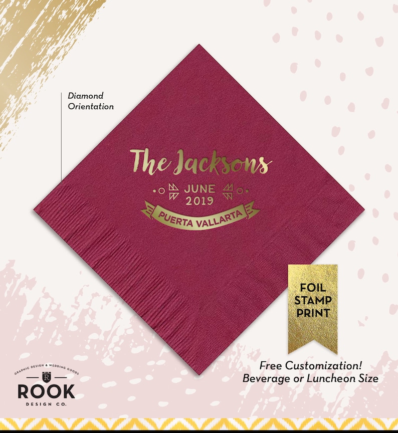 Southwest wedding napkin location napkin boho wedding napkins modern napkins foil wedding napkins party napkins Beverage