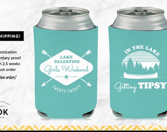 Lake Life Can Cooler: Personalized Lake Trip Souvenir