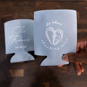 Oyster Roast Party Favors: Its About Shucking Time Wedding Can Coolers image 8