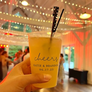 Cheers party plastic cups, wedding frosted cup, party souvenir, custom frosted cups, engagement party detail, stadium cup, cheers cup C0153