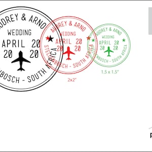 Passport Wedding Stamp, Personalized Destination Wedding Stamp, Destination wedding stamp, passport style stamp wedding, save the date stamp image 9