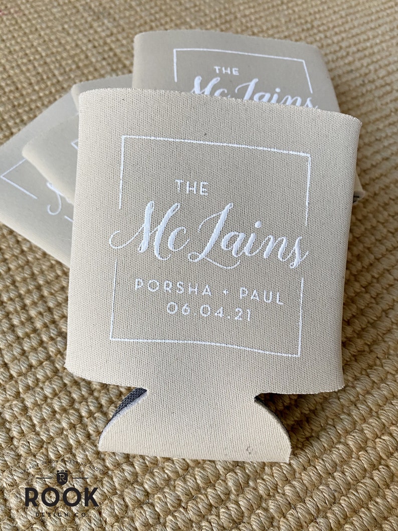 formal wedding can coosy new last name classy can coolie Elegant last name wedding can cooler classy wedding favor wedding can coosies