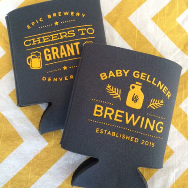 Baby is Brewing can coolers, Baby Shower brewery favors, baby and beer can coolies, Baby Shower can cooler, baby is brewing favors, K0142