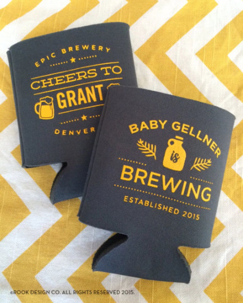 Baby is Brewing can coolers, Baby Shower brewery favors, baby and beer can coolies, Baby Shower can cooler, baby is brewing favors, K0142 image 1