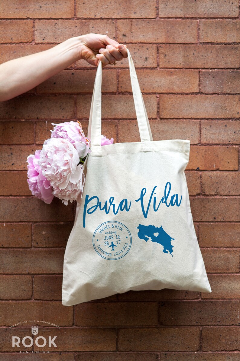 Costa Rica Wedding Tote Bag Pura Vida Destination Tote Bag Etsy