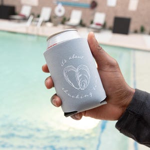 Oyster Roast Party Favors: Its About Shucking Time Wedding Can Coolers image 10