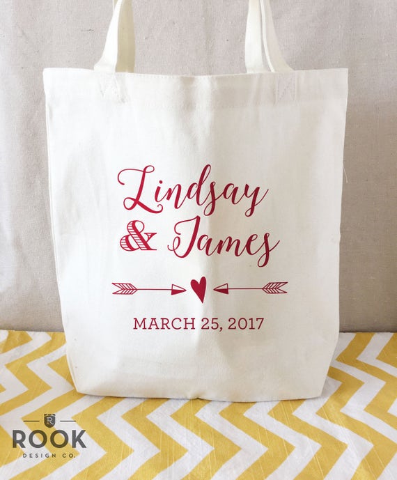Arrow Wedding Tote Bag Destination Tote Bag Bridal Party Tote