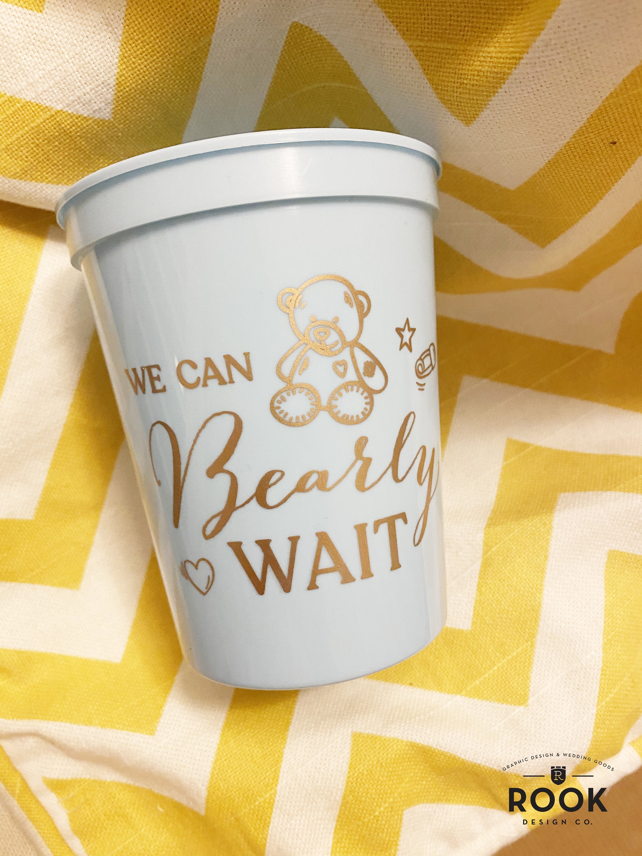 We can bearly wait baby shower cups baby shower cups bear Etsy
