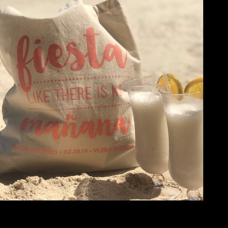 wedding tote Fiesta like there is no manana wedding tote wedding canvas bag mexico wedding favor 100 bags hotel welcome bag