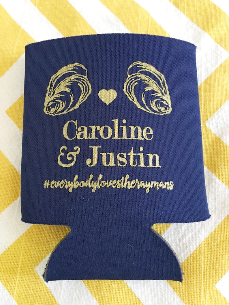 Oyster Roast party favors Shuck Yeah can cooler- 12 qty oyster shell oyster roast couples shower oyster can coolers Maryland can cooler