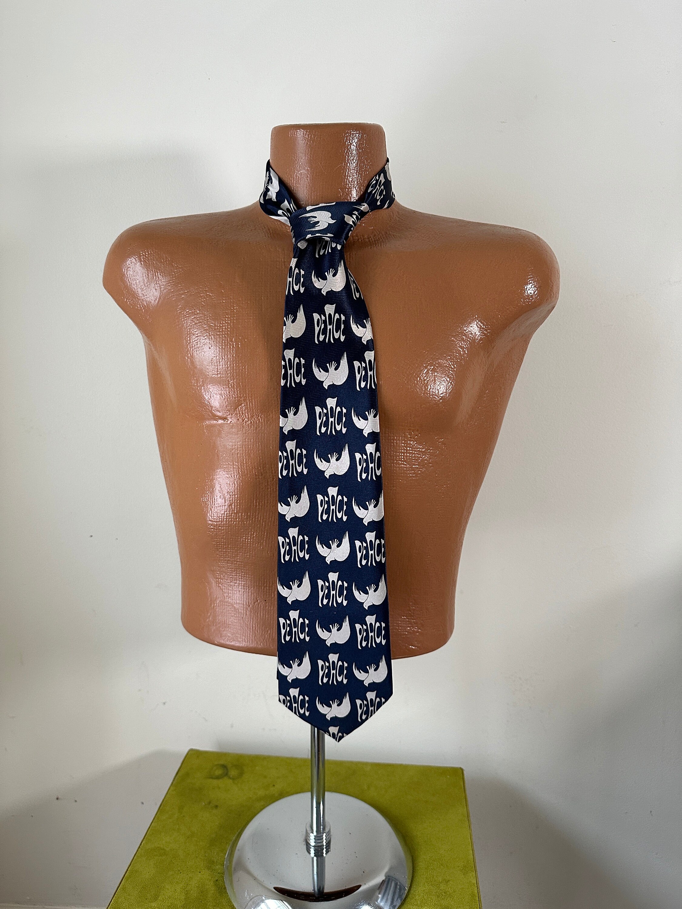 Vintage Silk Necktie PEACE by Kissa, New York Gift Boxed