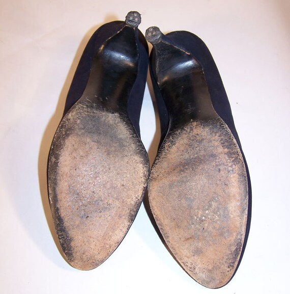 Vintage Ladies' Shoes 1960s Blue Suede Size 5/6, … - image 5