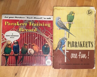 Libro de periquitos vintage y registro de entrenamiento