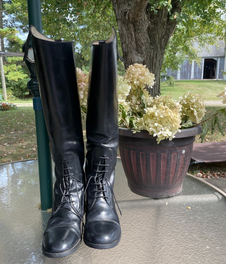 Vintage Women's Dressage Riding Boots 5 1/2 Finest Black Etsy