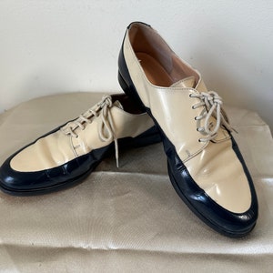 Buty do tańca vintage, 5 1/2, styl Spectator, niebieski i kremowy