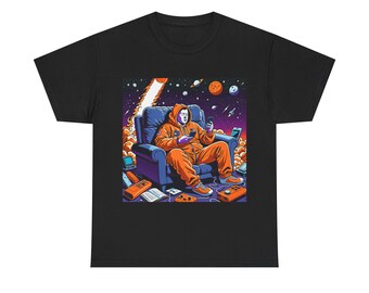 Galactic Couch Potato T-Shirt: Space Gamer Escape Graphic Tee