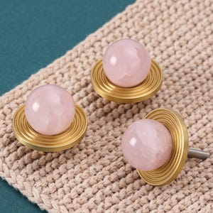 Natural Crystal Brass Cabinet Knob Matte Single Hole French Style Drawer Pull for Home Upgrade