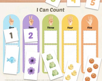 Montessori-activiteitenboek voor peuters: Ik kan tot tien tellen (digitale PDF-printbare versie)