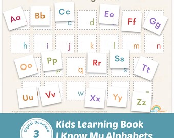 Montessori activiteitenboek voor peuters, leren voor kleuters, ik ken het alfabet, 2 activiteiten (digitale PDF-printbare versie)