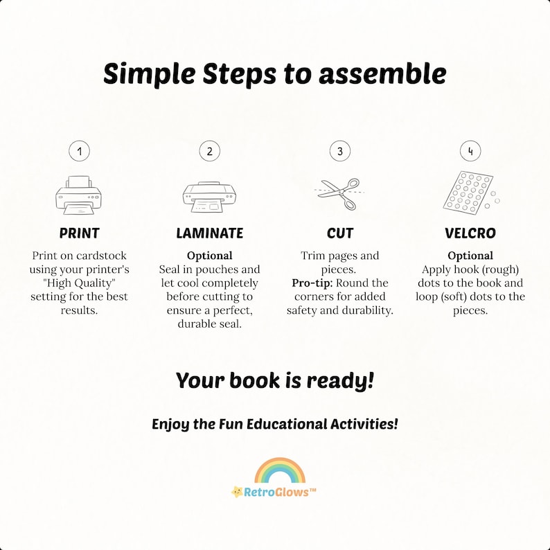Toddler Learning Binder, Montessori Kids Busy Book, Preschool Activities, 90 Pages (Digital PDF Printable) image 16