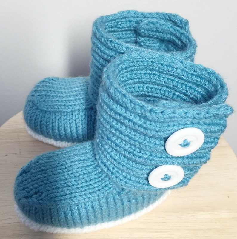 Blue/Teal baby booties image 3