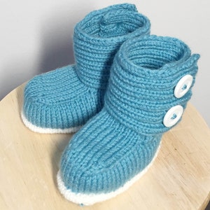 Blue/Teal baby booties image 1