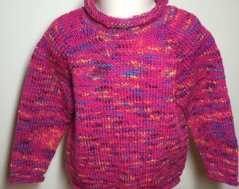Rolled neck child's pullover