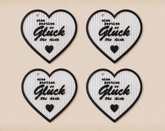 Set of 4 gift tags – “A portion of happiness for you”