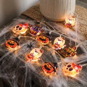 Cartoon Halloween Garland, Spooky Party Decor, Trick or Treat Gift, Kids Room Accent