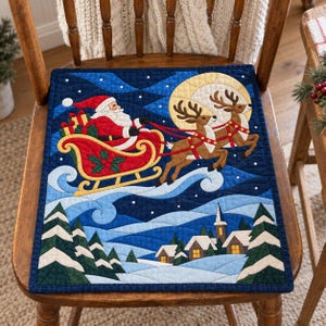 Santa Sleigh Quilt Pattern, Applique & Collage Quilt, Christmas Quilt Pattern PDF, Stained Glass Patchwork Wall Hanging, Reindeer Quilt image 20