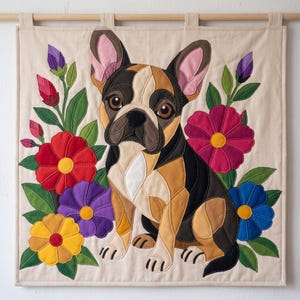 French Bulldog Quilt Pattern, Dog Wall Hanging Quilt Pattern PDF, Applique Quilt Pattern, 2 Colourways & 3 Sizes, Raw Edge Fusible Applique image 13