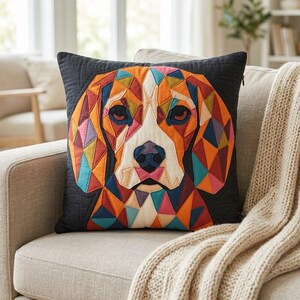 Beagle Quilt Pattern, Dog Wall Hanging Quilt Pattern PDF, Applique Quilt Pattern for Beginners, Dog Lover Gift, Raw Edge Fusible Applique image 6